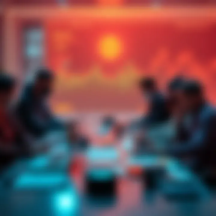 Hope for Bitcoin Recovery A group of people discussing ways to recover hacked Bitcoin accounts, with laptops and charts on a table.