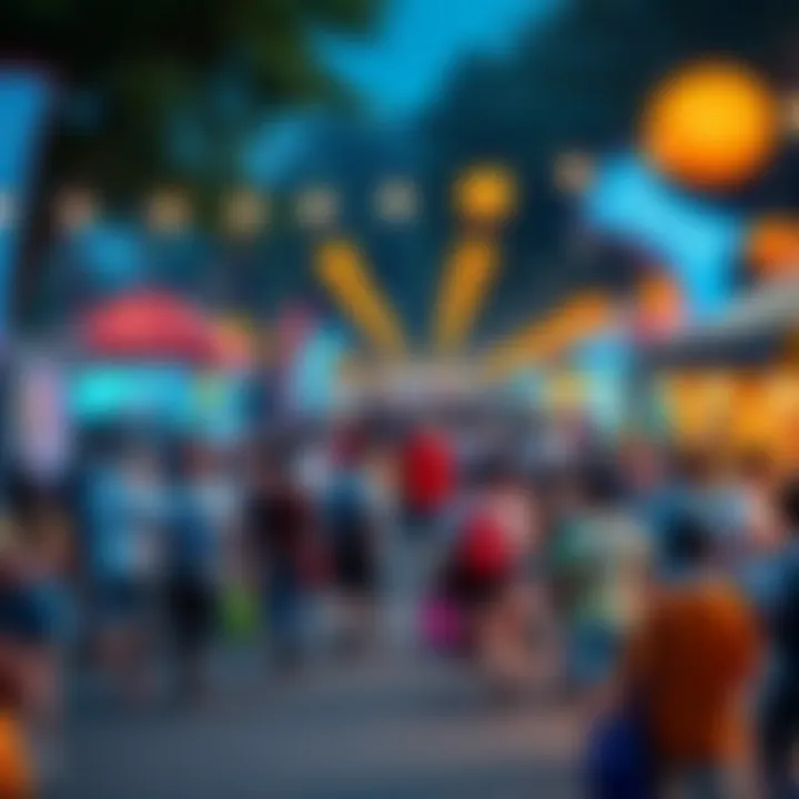 A vibrant scene showcasing hoppy community events with people enjoying activities and celebrating together.