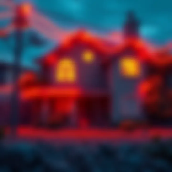 A visual representation of a house with energy lines connecting to Bitcoin mining rigs, illustrating the high energy cost of mining Bitcoin in 2025.