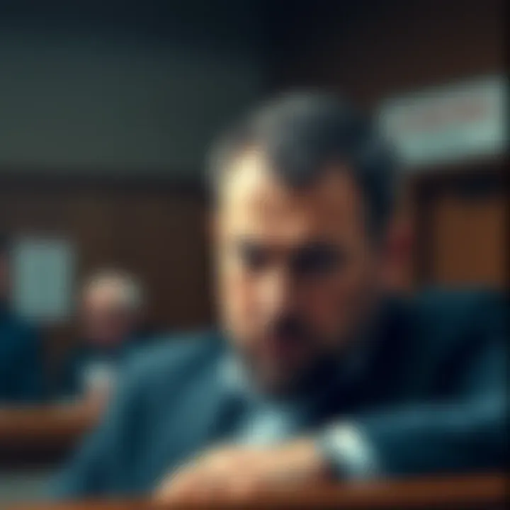 Hugh Austin being sentenced in court for running a cryptocurrency scam, looking remorseful as he faces justice