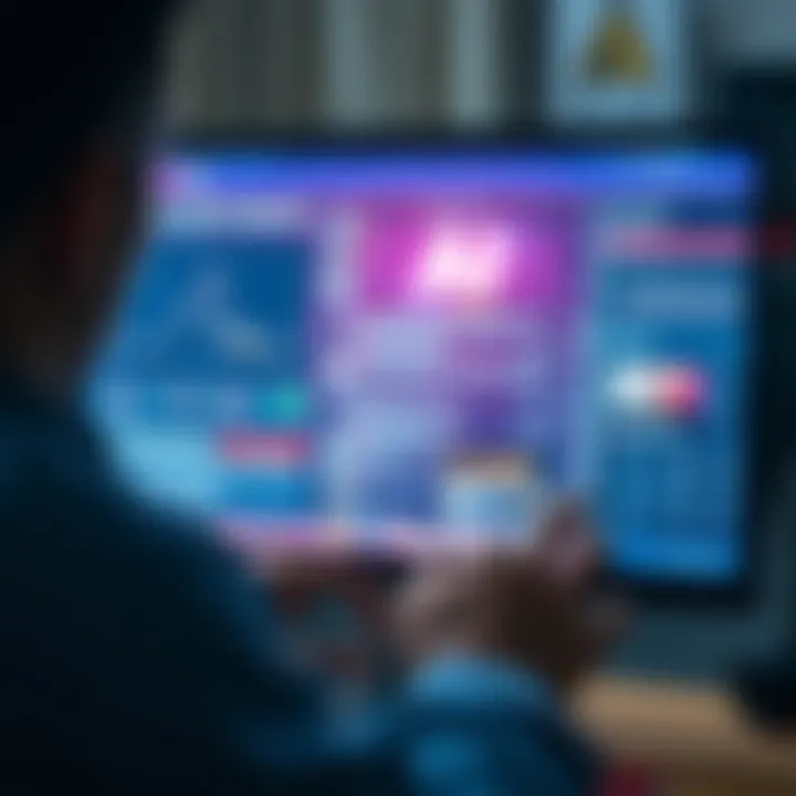 Human oversight in AI A person reviewing a computer screen displaying AI-generated content, highlighting the importance of human intervention.