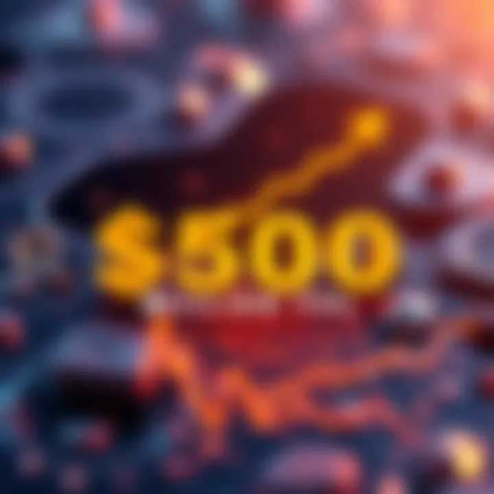 Graphic showing a milestone achievement of $500 million in Total Value Locked for Hydration, with a financial growth theme