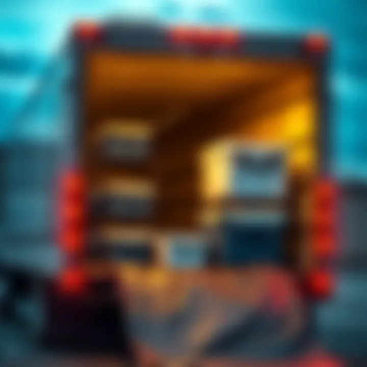 Hydro racks and dry coolers being unloaded from a delivery truck