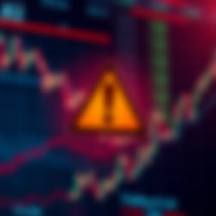 A warning symbol indicating flagged accounts on Hyperliquid Exchange with a background of financial charts