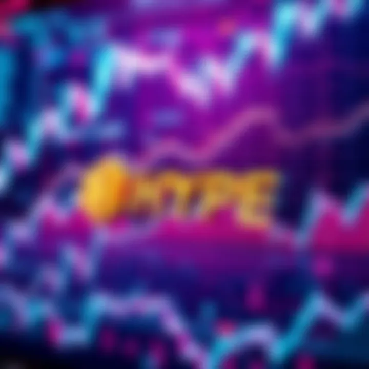 Hyperliquid Cryptocurrency Overview Graphic showing Hyperliquid ($HYPE) trading volume and revenue trends with a financial chart background