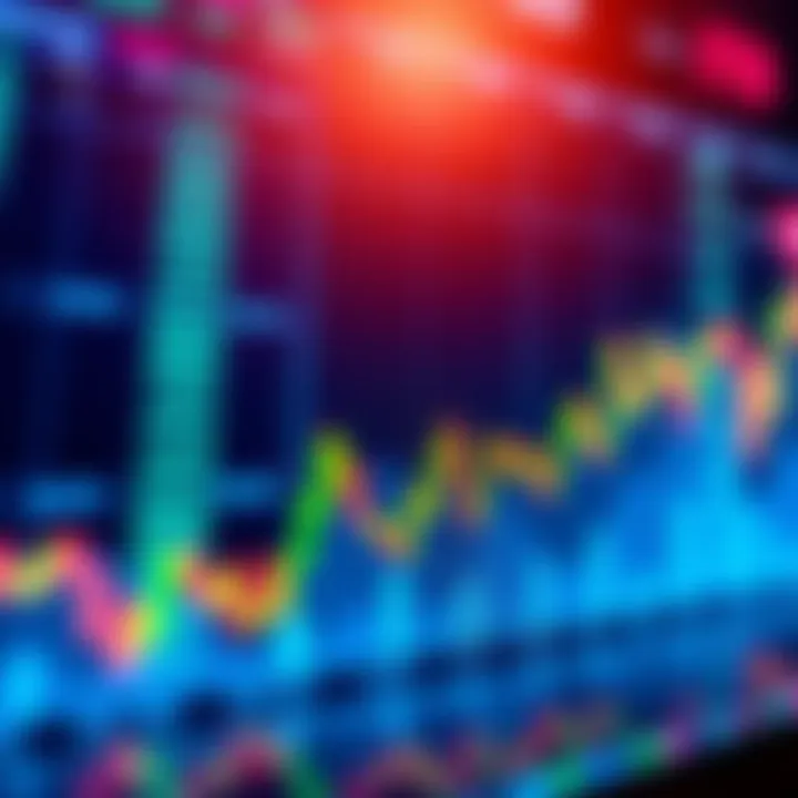 Visual representation of IBIT ETF performance metrics with upward and downward trends in a financial graph.