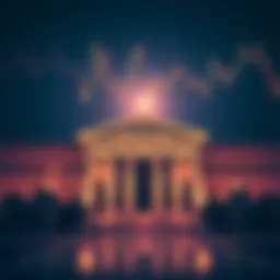 The IMF building in front of a graph showing stablecoin growth impacting central banks