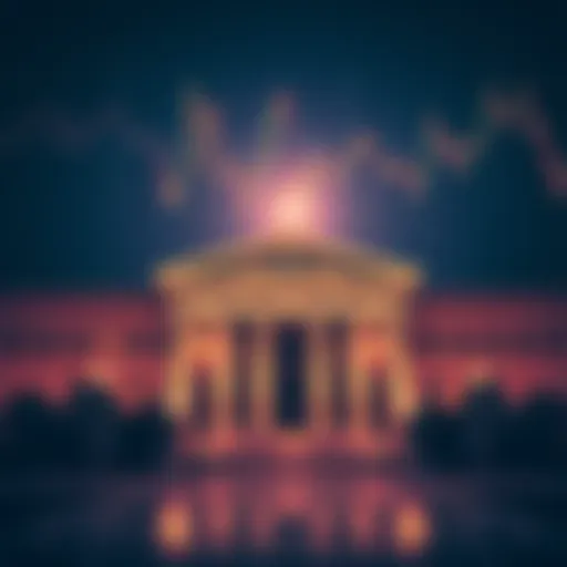 IMF Concerns on Stablecoins The IMF building in front of a graph showing stablecoin growth impacting central banks