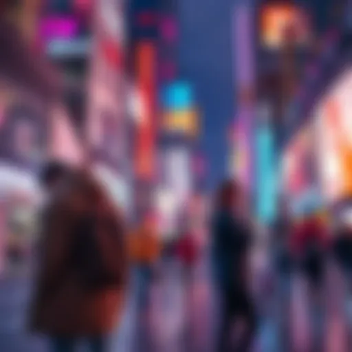 People engaging with 5ku11 trends in a vibrant city setting, showcasing fashion and technology influences in 2025.