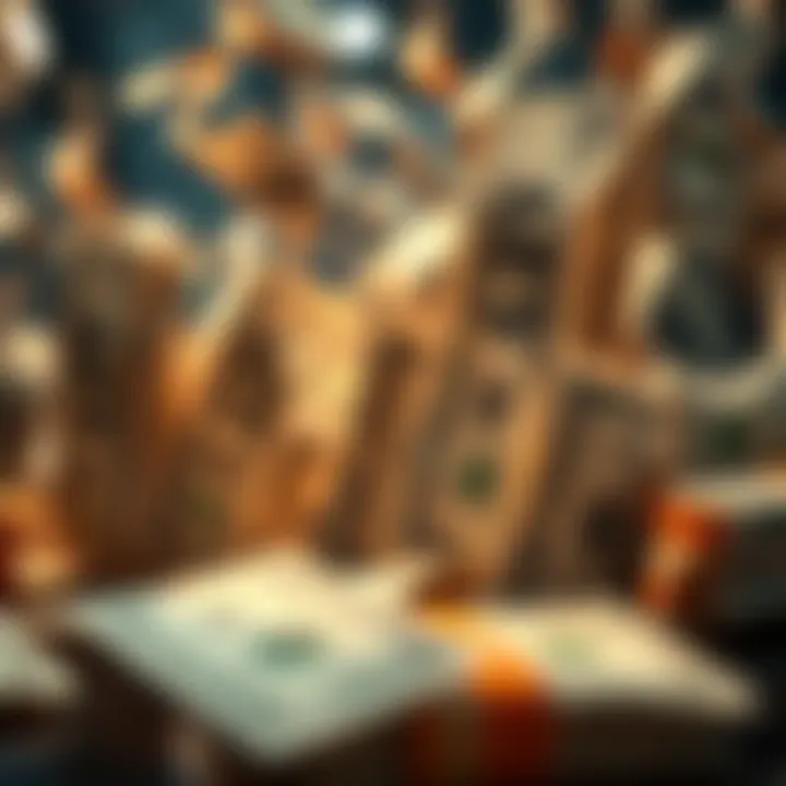 Visual representation of rising dollar bills symbolizing the increase in the dollar supply over the last five years