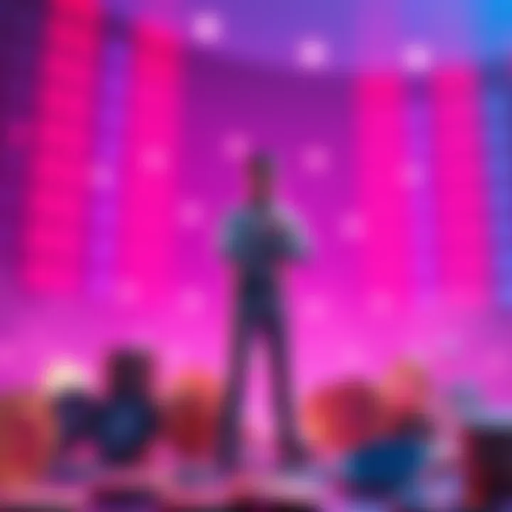 A lone figure stands confidently with a digital wallet, surrounded by cryptocurrency symbols, representing personal investment choices in a collective market.