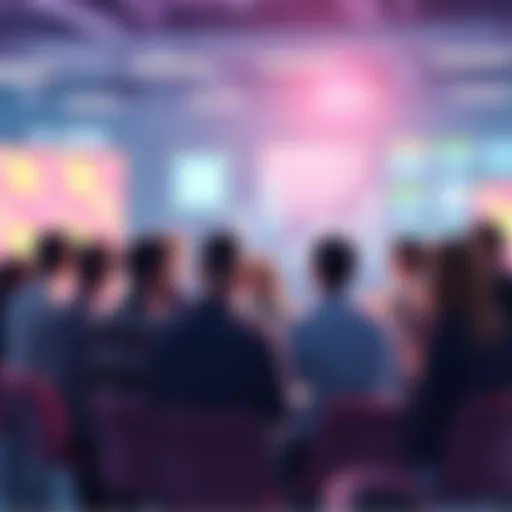 Group of people discussing Inibox and its applications in a community setting