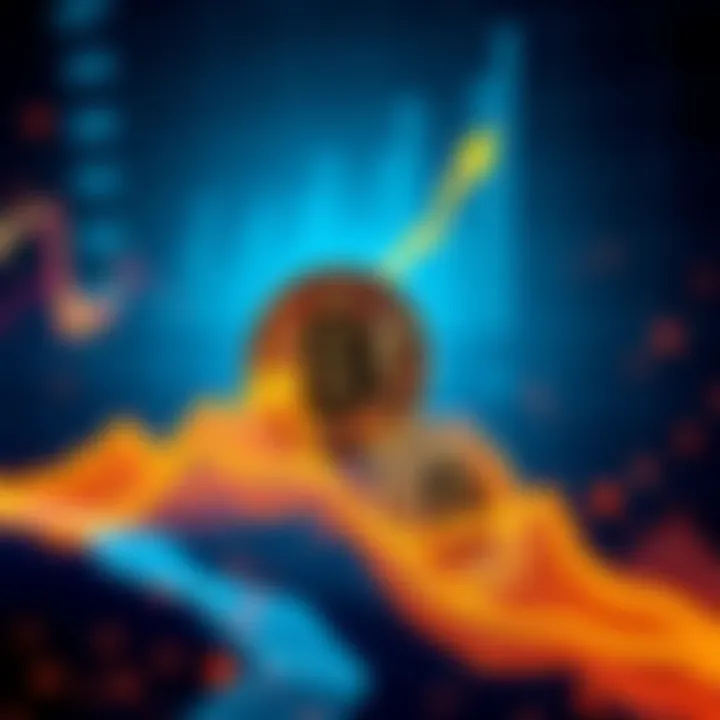 Interest Rate Cut Impact on Bitcoin Graph showing Bitcoin prices reacting to interest rate changes with upward and downward trends