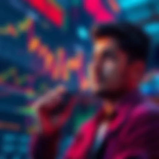 A person looking at stock charts with a thoughtful expression, considering reinvesting in Kaspa amidst market challenges.