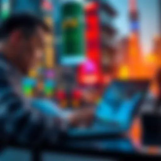 A person looking at a stock market graph on a laptop, weighing investment options