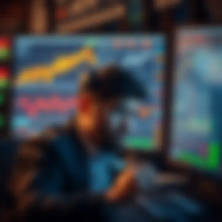 Investing During Market Fear A worried investor looking at stock charts and financial news displays on a computer screen, reflecting uncertainty in the market.