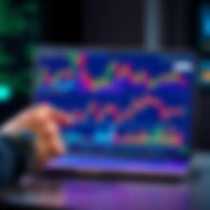 Investing in Ethereum A person analyzing Ethereum market trends with charts and graphs on a laptop