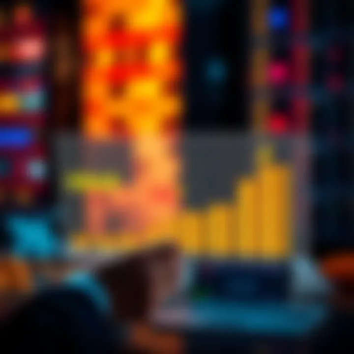 A person calculating investment returns with a chart showing HBAR growth potential.