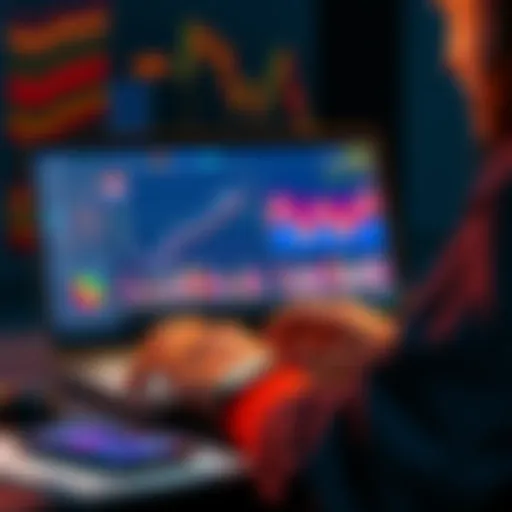 A person analyzing cryptocurrency graphs and charts on a laptop, considering an investment in Hype cryptocurrency