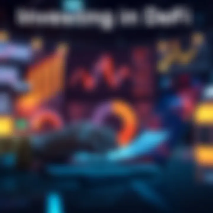 A person analyzing investment plans for a DeFi project on a laptop with charts and graphs.