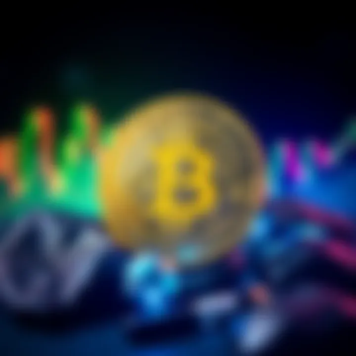 Graphic showing a digital coin representing HBAR with financial charts in the background