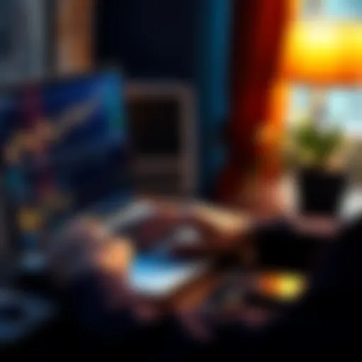 A person analyzing investment charts with a laptop and a cup of coffee on the side