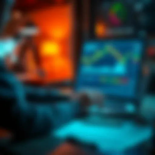 A person analyzing a graph showing Solana's price trends with a laptop and notes on the table, contemplating an investment decision.