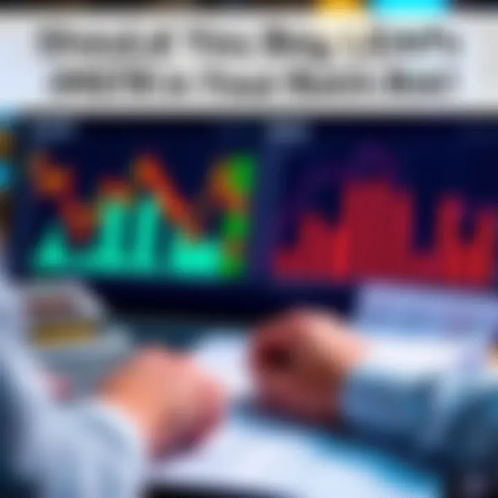 A visual comparing LEAP options for MSTR and direct MSTR shares in a Roth IRA, featuring a person analyzing investment choices with a calculator and charts.