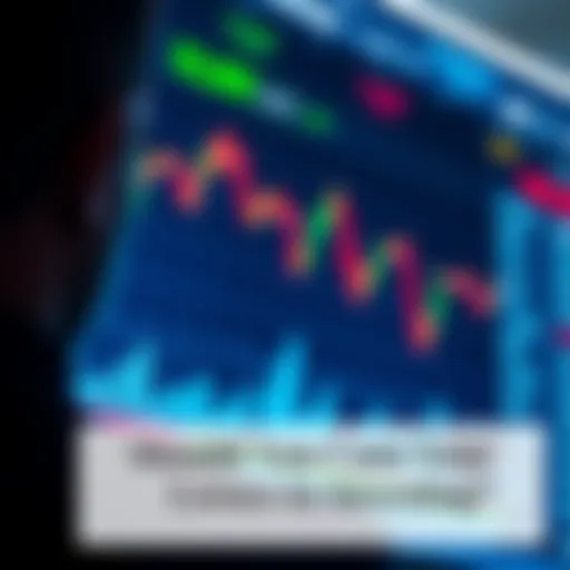 A person looking at a stock market chart with decreasing values, contemplating their investment decisions.