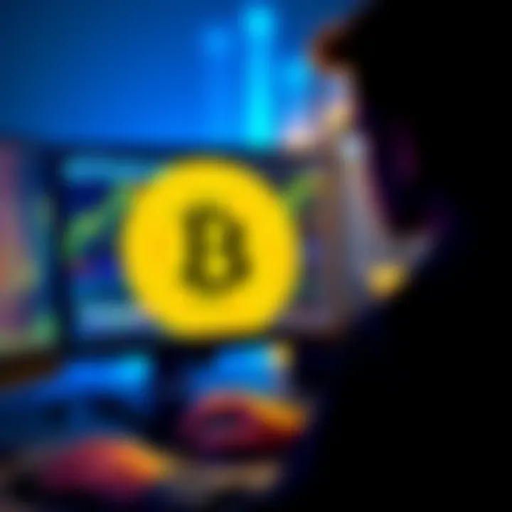A person analyzing Bitcoin trends and USDC investments on a computer screen