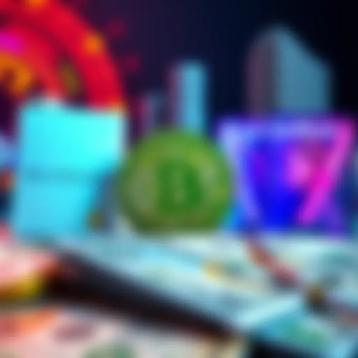 A visual representation of investment choices including MicroStrategy, Coinbase, and ConocoPhillips with money in the foreground.