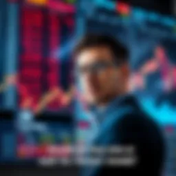 A person looking at a stock market chart with a thoughtful expression, contemplating whether to buy or wait.