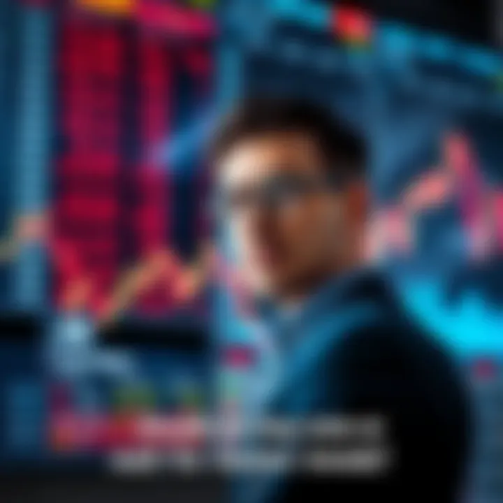 A person looking at a stock market chart with a thoughtful expression, contemplating whether to buy or wait.