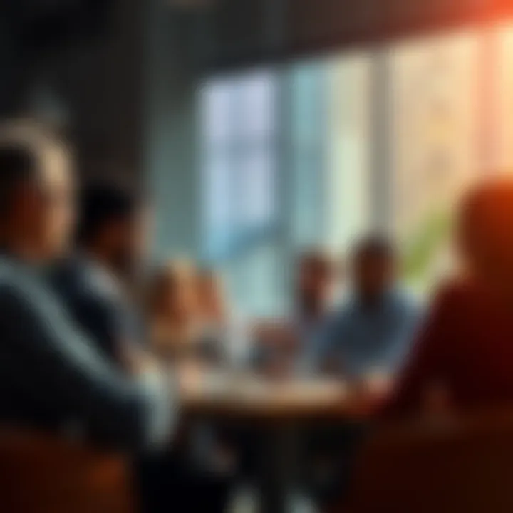 Investment Discussion People sharing investment tips and strategies in a community setting