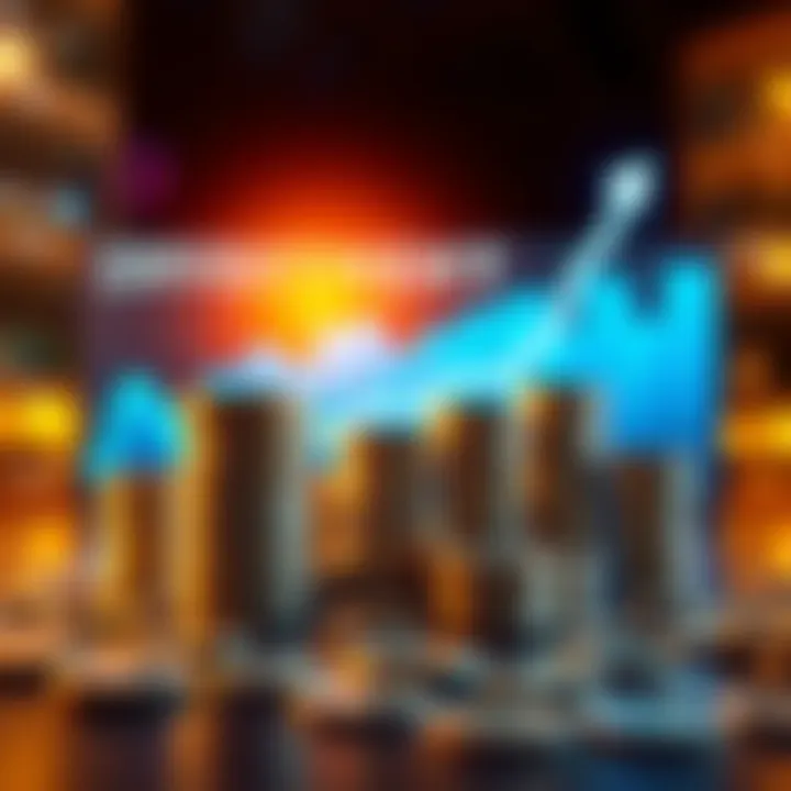 A visual representation of increasing investment amounts with stacks of coins and a rising graph line, symbolizing financial growth and strategy.