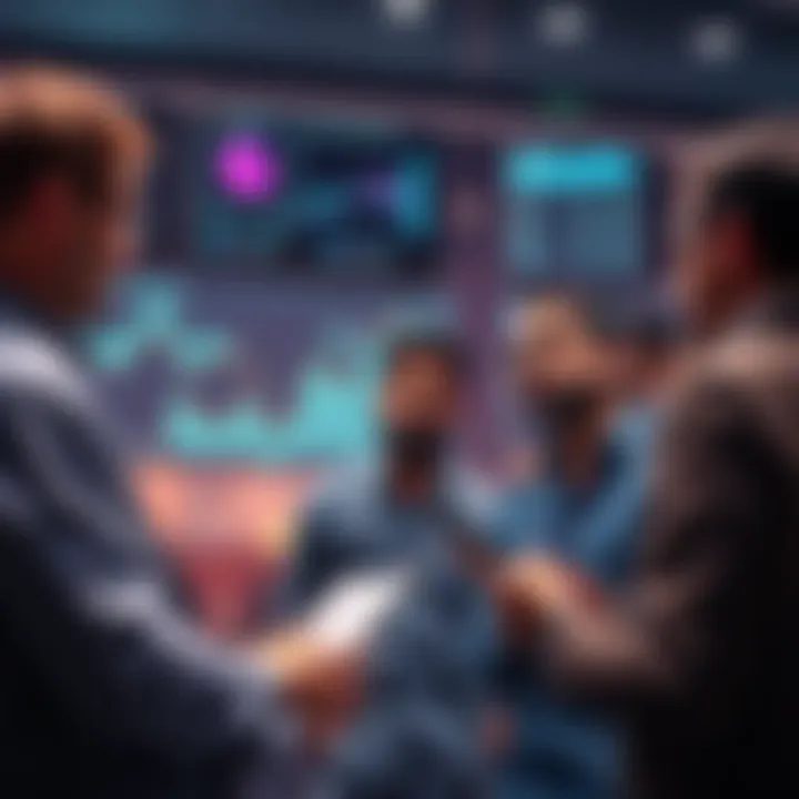 Investment Opportunities in 2026 A group of people discussing various currency investments with charts and graphs in the background.
