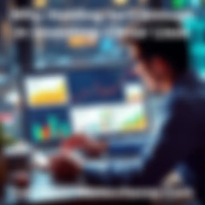 An individual analyzing different investment options with charts and graphs on a laptop screen.