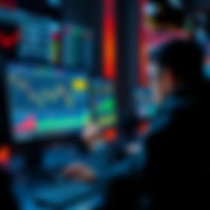 A person analyzing stock charts and graphs on a computer, symbolizing strategic buying decisions in the market.