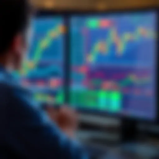 A person examining stock market graphs and charts on a computer screen, contemplating a long-term investment strategy.