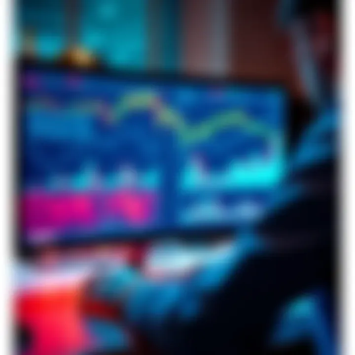 Investment Strategy Concept A person analyzing financial charts and graphs on a computer screen, symbolizing investment strategies and market understanding.