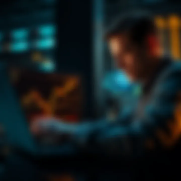 A concerned investor checks a fluctuating gold price chart on a laptop, showing a recent spike in prices