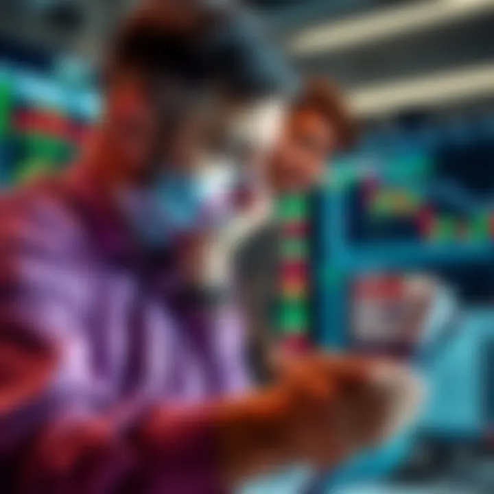 An investor looking worried while examining market charts and graphs showing a decline