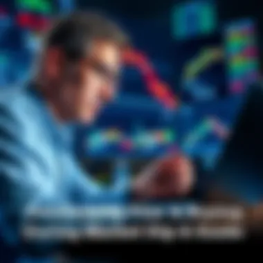 A person looking at stock market charts on a laptop, contemplating investment decisions during a market dip.