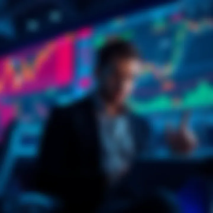 A person looking at financial charts and graphs, contemplating buying or selling stocks.