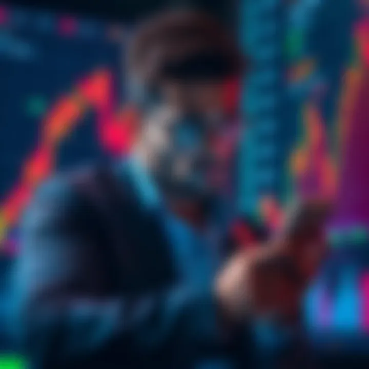 Investor looking worried over market graphs Concerned investor examines market graphs showing losses after buying at the peak