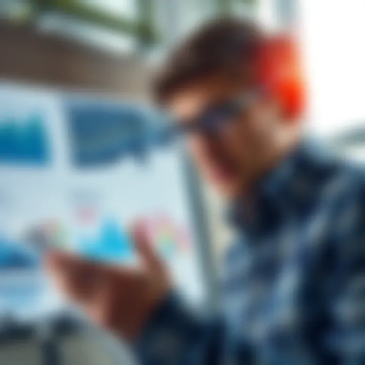 A person analyzing charts and graphs related to investment strategies with a thoughtful expression.