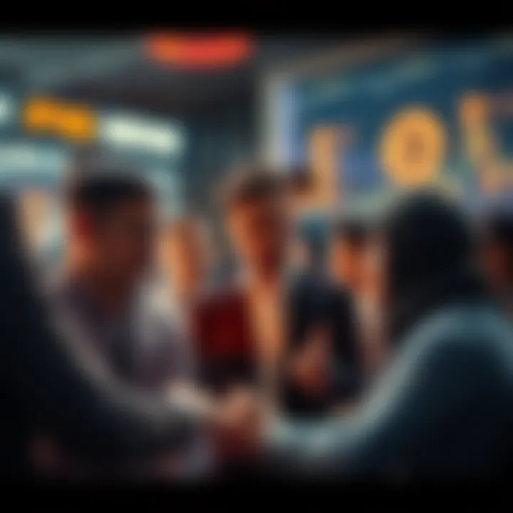 Group of investors discussing IFISA alternatives for bitcoin ETNs, expressing concern about platform 212.