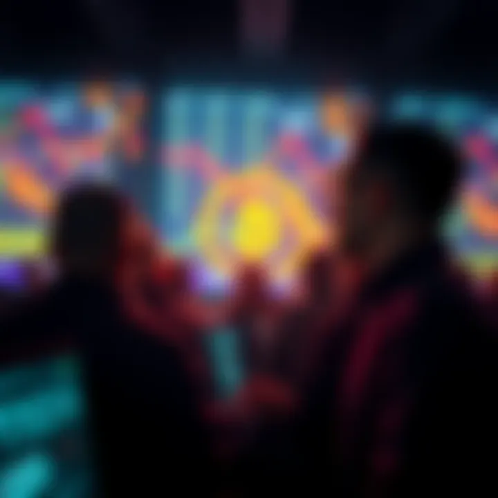 Group of investors monitoring Bitcoin prices on digital screens with focus and curiosity