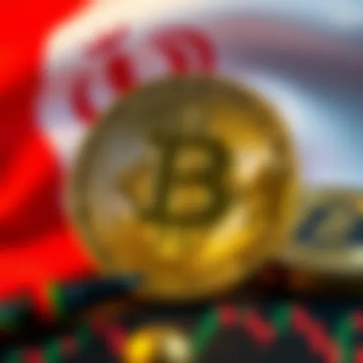 A representation of Bitcoin being used in Iran to bypass Western sanctions, with the Iranian flag and Bitcoin symbol in focus.