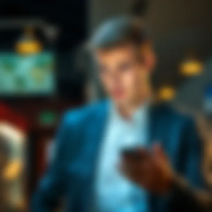 Irish businessman with financial loss An Irish businessman looking worried while viewing his phone, representing the impact of sim-swap fraud on his finances.